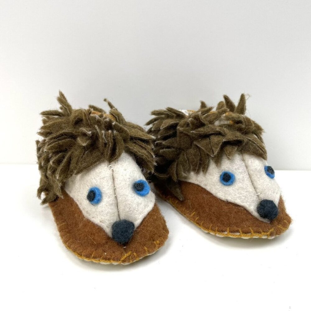 Handmade Wool Hedgehog Slippers